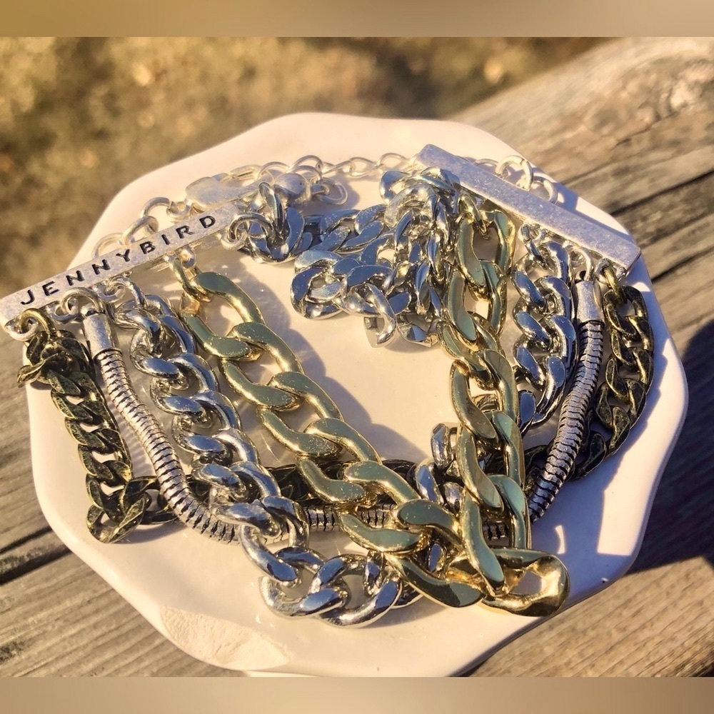 JENNY BIRD Mixed Metal Stacked Chain Bracelet - Picture 2 of 11